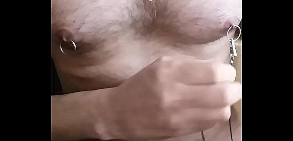  urethral sounding nipple electro stim cum part2